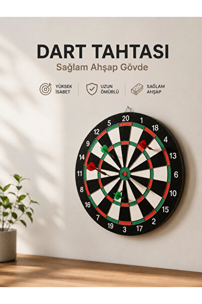 SORA GROUP Dart Board with Sturdy Wooden Body Suitable for Use in Homes, Offi...