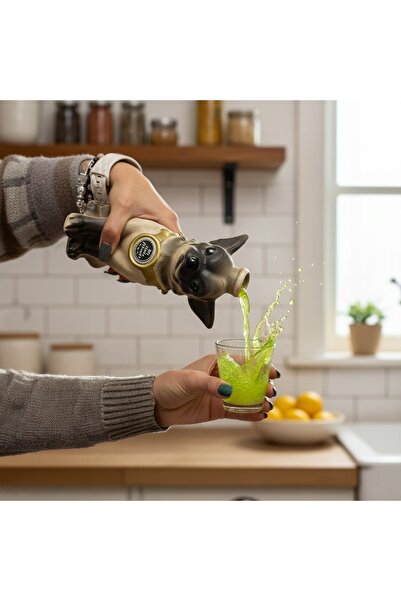NO BRAND Sticlă ceramică CÂINE 350ml, decorativă, pentru vin, decantor, cadou