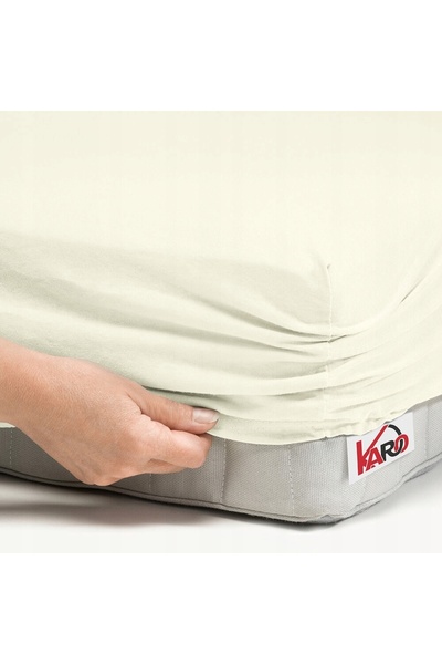NO BRAND Cearșaf de pat din jerseu cu elastic 180x200 ekri 002 grosime 150g/m...