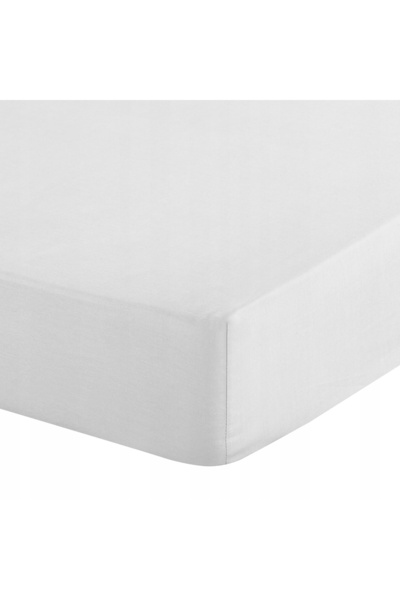 NO BRAND Cearșaf din microfibră 160x200 Soft, alb uni, cu elastic
