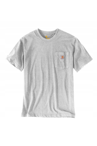 Carhartt Tricou bărbați, gros, cu buzunar, K87 034, Gri melanj, XS