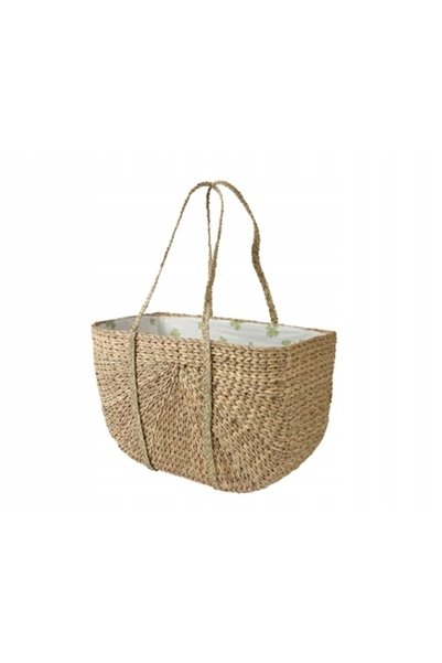 NO BRAND Geantă de cumpărături de plajă, bej, din iarbă de mare