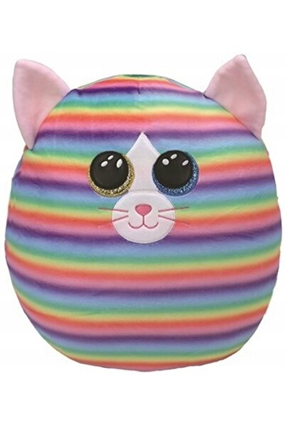 NO BRAND Păpușă-pernă „Pisicuța curcubeu” Heather Squishy Ty – 22x22 cm