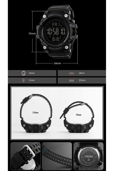Skmei Ceas sport electronic pentru bărbați cu multiple funcții