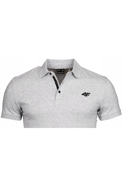 4F Tricou polo din bumbac pentru bărbați PTSM366 gri 27M XL