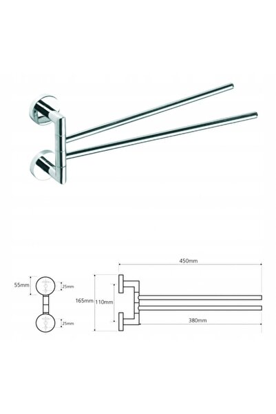 NO BRAND Bemeta OMEGA Suport dublu rotativ pentru prosoape 104204102