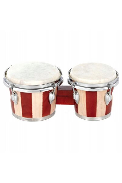 NO BRAND Bongos din lemn masiv de 7 și 8 inch, cu piele naturală, set Thomann