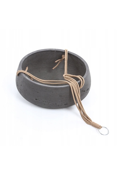 NO BRAND Ghiveci suspendat de culoare negru-grafit, cu sfori, model EILEEN 29...