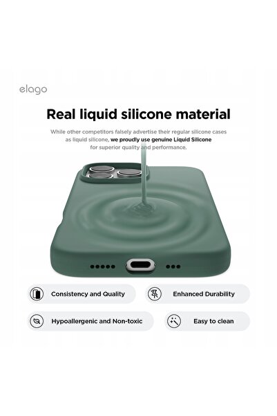 NO BRAND Husă pentru iPhone 16 Pro Max Elago din silicon cu MagSafe, verde în...