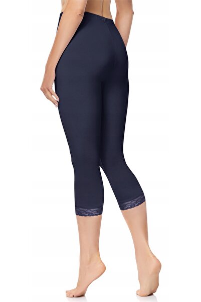 NO BRAND Colanți capri 3/4 de damă din bumbac MS10-224 Bleumarin XXL