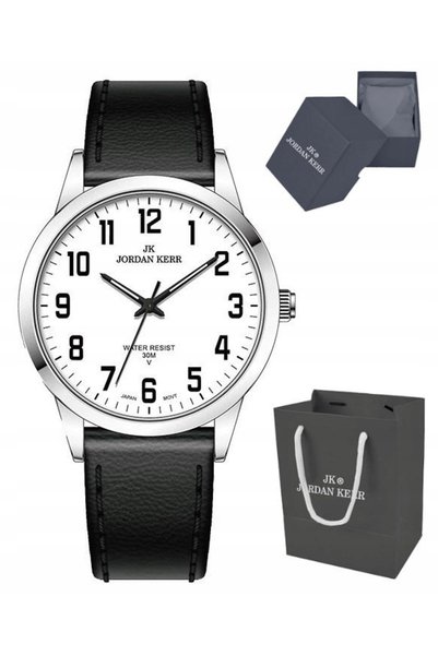 JORDAN KERR Ceas clasic bărbătesc, clar de citit, LG008-03 IPS, 44 mm, curea ...