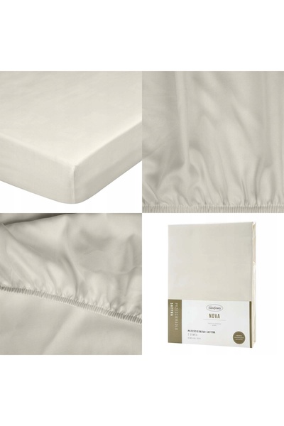 NO BRAND Cearșaf cu elastic NOVA3 180 x 200 x 30 cm, crem