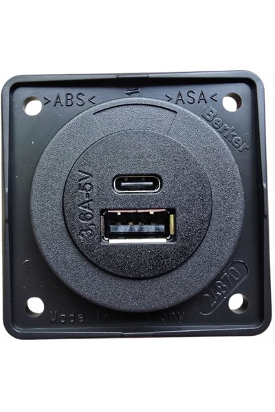NO BRAND Priză electrică de interior dublă USB A+C BERKER INTEGRO 12 V