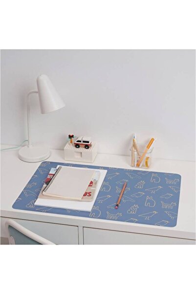 NO BRAND IKEA BONSYRSA Covoraș de birou 60x37 cm ALBASTRU set cu animale x2