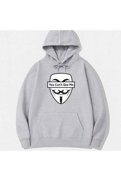 JANTIL MODA Unisex Oversize 3 Thread Threaded Kangaroo Pocket "Anonymous Mask...