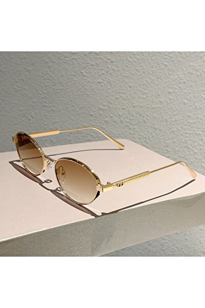 Choice4 Tea Fashion Ocean Lenses Oval Sunglasses Women Men Metal Frame Brand ...