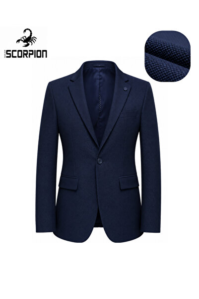 Plus Scorpion Sacou bărbătesc texturat Slim Fit, texturat, ușor elastic pentr...