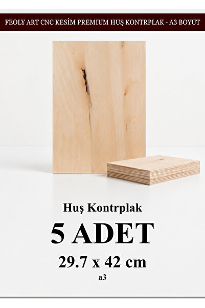 Feoly Art - Huş Kontrplak 5 Adet - A3 (29.7 x 42 cm) - 4 mm CNC Kesim (Lazer ...