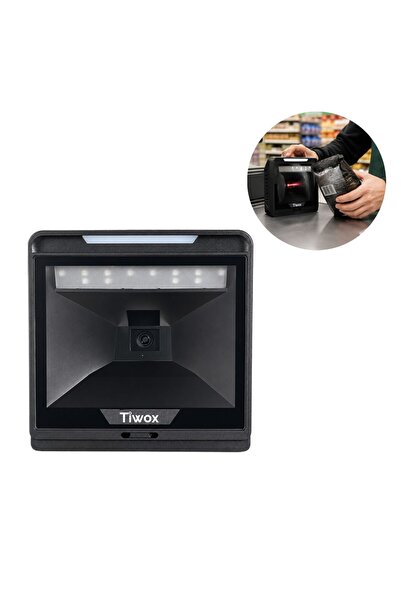 Tiwox VS-8000 2D QR Code ماسح الباركود السلكي عبر USB لسطح المكتب