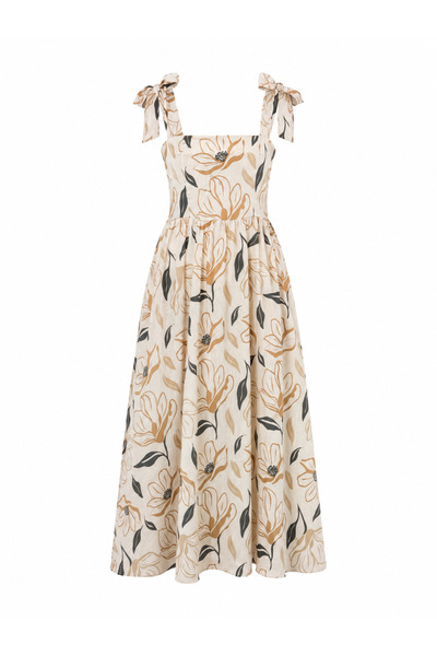LOISY Women's Patterned Linen Dress