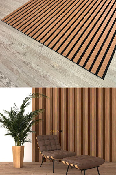 Dekonil Mdf Ahşap Keçeli Akustik Duvar Paneli 100x275 cm - Teak