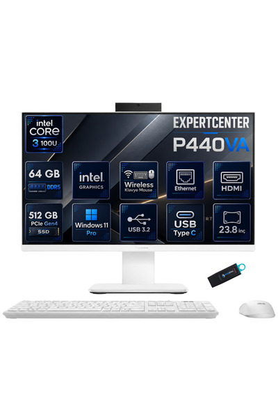 ASUS ExpertCenter P440VA Intel Core 3 100U 64 GB DDR5 512 GB SSD 23.8'' Full HD Windows 11 Pro All-i