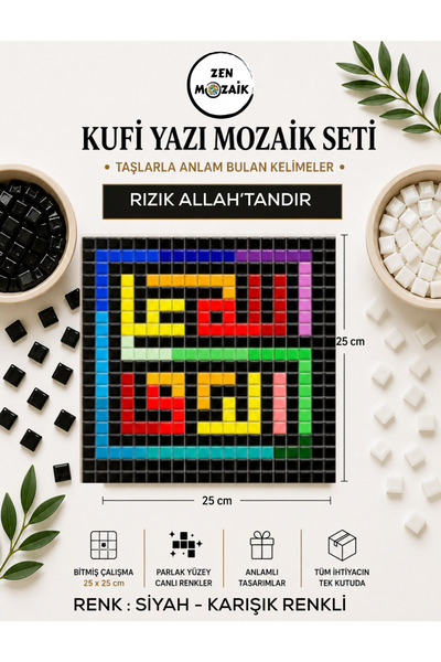 Zen Mozaik Kufi Lettering Mosaic Set – Words with Meaning in Stones