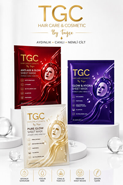 TGC HAIR CARE & COSMETİC Face Mask Set 3-Piece Sheet Mask Niacinamide Vitamin...