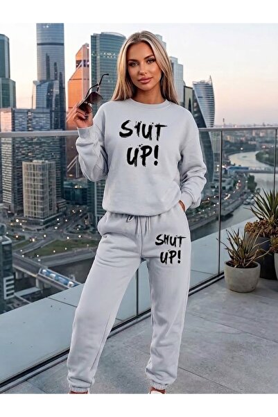 WOODROFFE Unisex  Printed Crew Neck Tracksuit Set Oversize