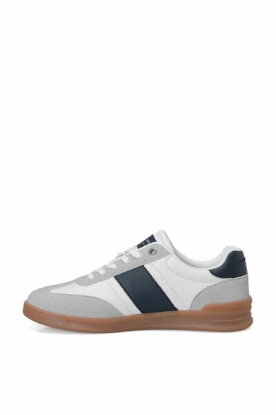 U.S. Polo Assn. Men's White Navy Blue Sneaker Casual Lace-Up Sports Shoes Retro Tan Sole
