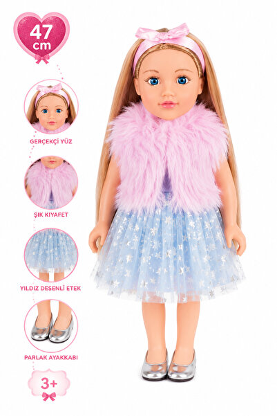 craftivio Premium 47 cm Gerçekçi Yüzlü Oyuncak Et Bebek - Uzun Saçlı Şık Kıya...
