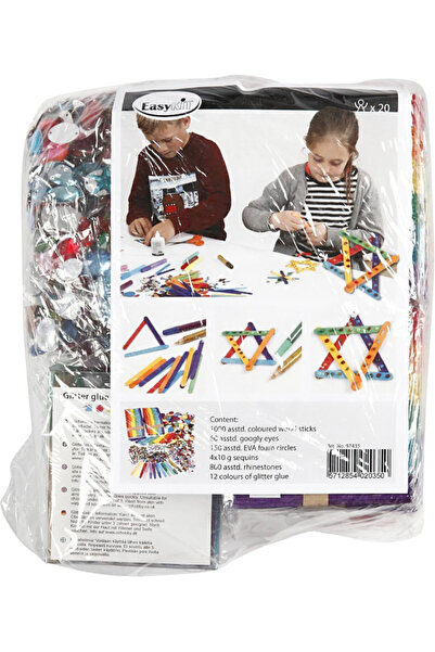 Creativ Company Kit DIY Sclipici și Bețe de Lemn Mega Set (97435)