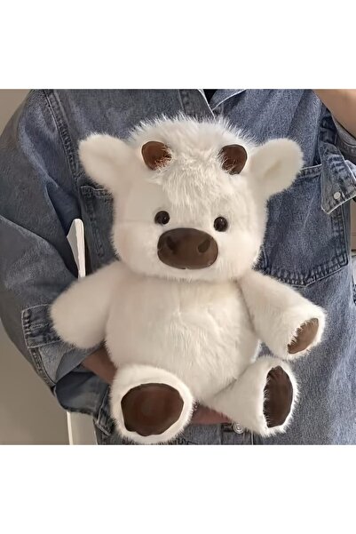 SHAMİRA Koşan inek 30 cm beyaz renk sevimli peluş inek corci