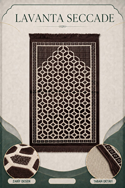 İlkbenaldim Lavender Prayer Rug Velvet Soft Textured Premium Prayer Mat 80X12...