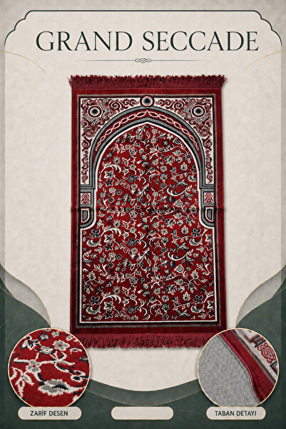 İlkbenaldim Grand Seccade Velvet Soft Textured Luxury Prayer Mat 70X115 |   R...