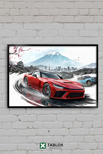 TABLOX Forza Horizon 6 Red Sports Car Japan Fuji Racing Masă decorativă din M...