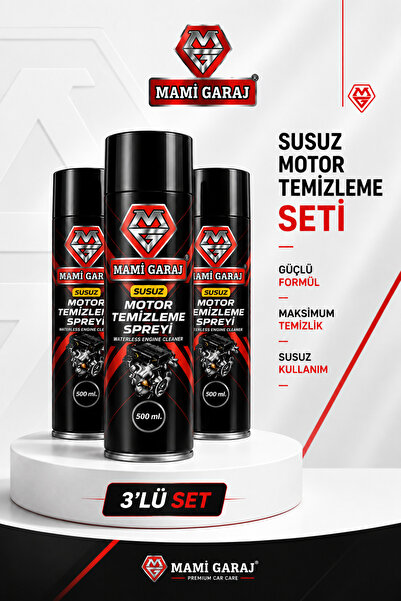 MAMİ GARAJ 3'lü Susuz Motor Temizleme Spreyi 500 ml – Yağ, Gres ve Kir Sökücü...
