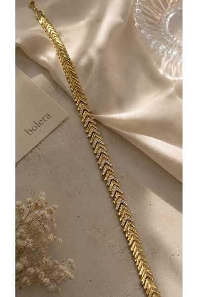 Generic Brand Women's Gold Color Fish Scale Patterned Stone Stylish Bracelet