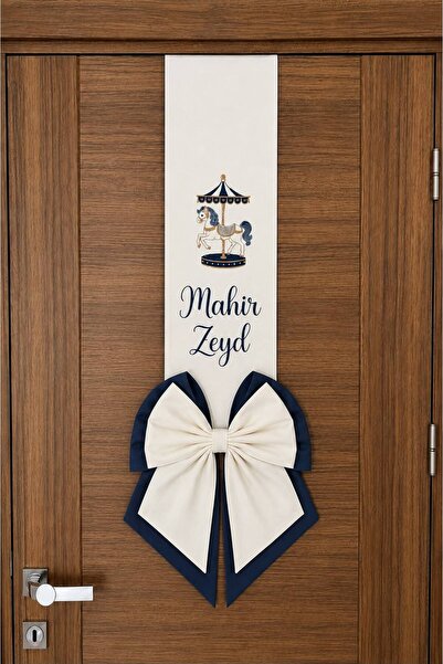 Yavuz Süs Double-Sided Carousel Visual Double-Layered Bow Door Decoration (1 ...