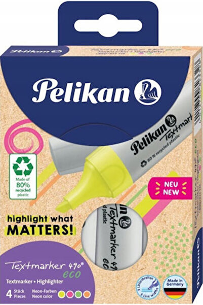 Pelikan Μαρκαδόροι Υπογράμμισης Νέον 490, Σετ 4 Χρωμάτων