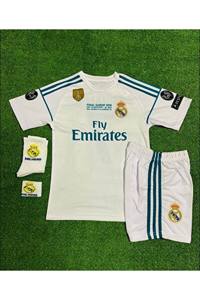 Real Madrid 2017/18 Kiev Şampiyonlar Ligi Finali Sergio ramos Çocuk Forması 4'lü Set