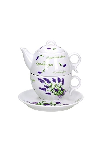 NO BRAND CEAINIC LUBIANA CU CEAȘCĂ ȘI FARFURIOARĂ 300 ML DEK. 5979 LAWENDA