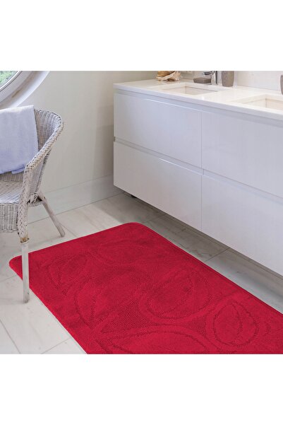 NO BRAND Covorașe de baie cu decupaj Flora roșu Burgundy Set (50 cm x 80 cm)