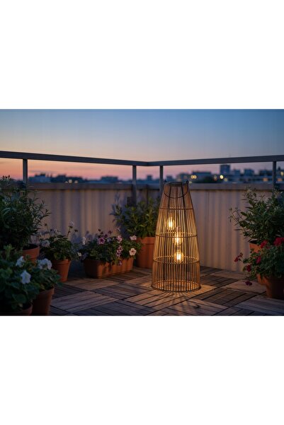 NO BRAND Lanternă de grădină maro, alimentată solar, 55 cm