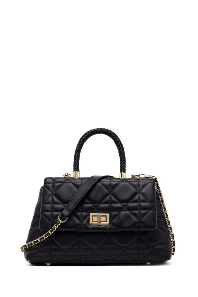 Derimod Women's Black Long Strap Quilted Shoulder Bag 26Pbd2487Kp
