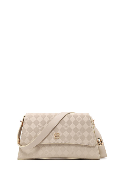 Derimod Women's Cream Printed Classic Shoulder Bag Wb500007Sb