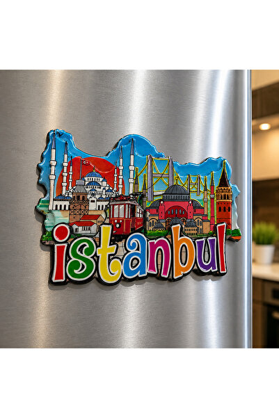 kt kuzey tacı : İstanbul Manzaralı Kabartmalı Ahşap Buzdolabı Magneti Turisti...