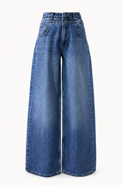 Özge Özgenç Double Button Wideleg Jean