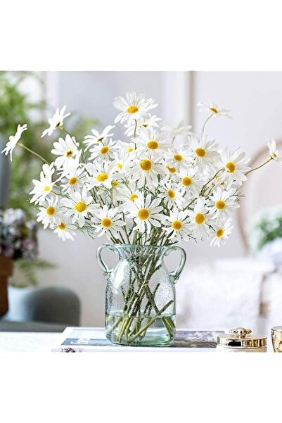 Generic Bukela 10 Pack Artificial Cosmos Silk Flowers, White Plastic Daisy Fl...