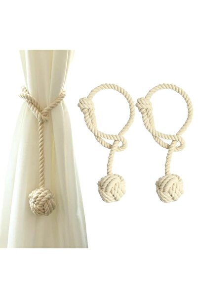 Generic One Pair Of Handmade Curtain Tie Backs, Tied Curtain Clip Tassel Cott...